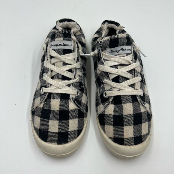 Tommy Bahama Womens Size 9 Canvas Memory Foam Casual Shoe Black White - Picture 1 of 4